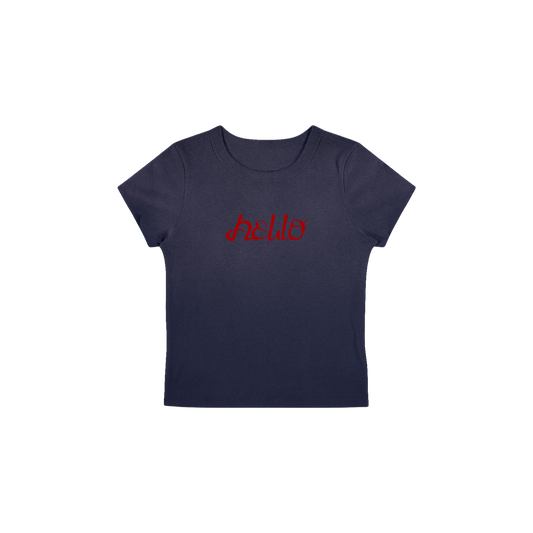 HELLO SAWADIKA INDIGO BABY TEE